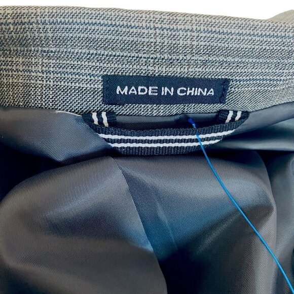 Nautica Mens Blazer 44L Gray Glen Plaid All Season Sportcoat Polyester Blend All - Picture 10 of 12